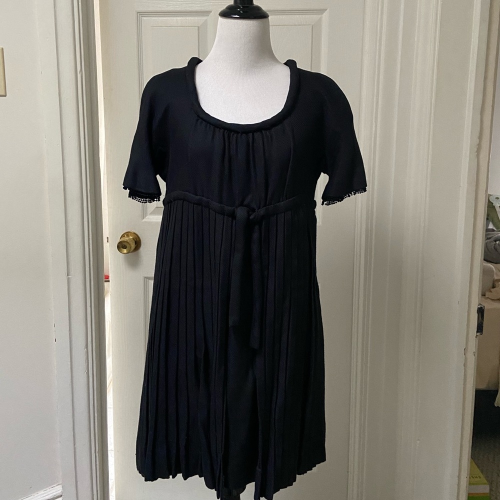 Vintage 1960s black dress. Handmade. Small.